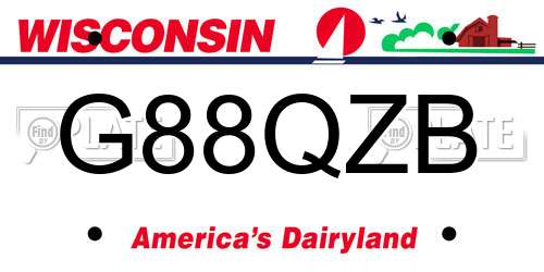 G88QZB Wisconsin License Plate