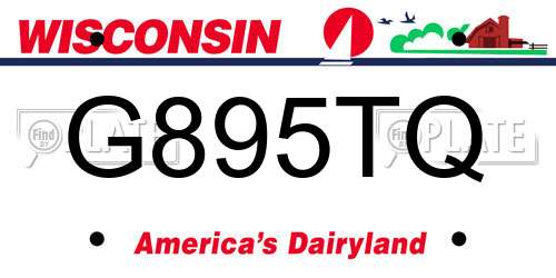 G895TQ Wisconsin License Plate