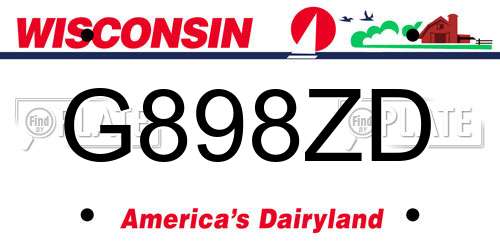 G898ZD Wisconsin License Plate