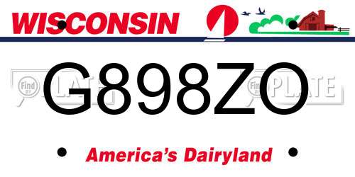 G898ZO Wisconsin License Plate