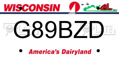 G89BZD Wisconsin License Plate