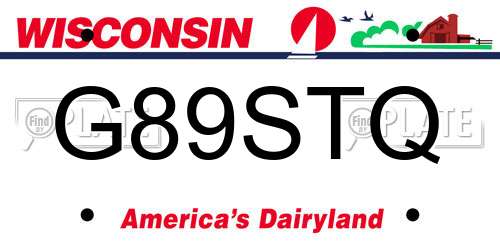 G89STQ Wisconsin License Plate