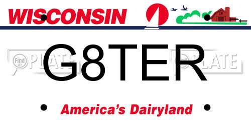G8TER Wisconsin License Plate