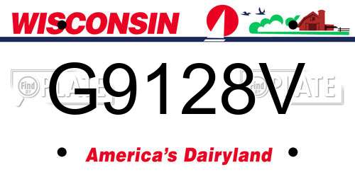 G9128V Wisconsin License Plate