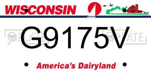 G9175V Wisconsin License Plate