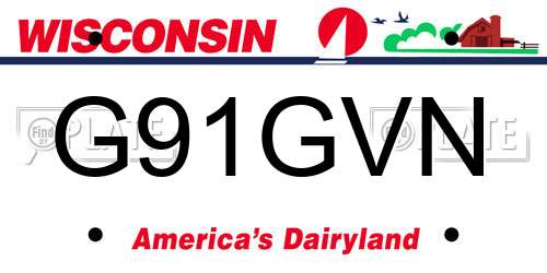G91GVN Wisconsin License Plate