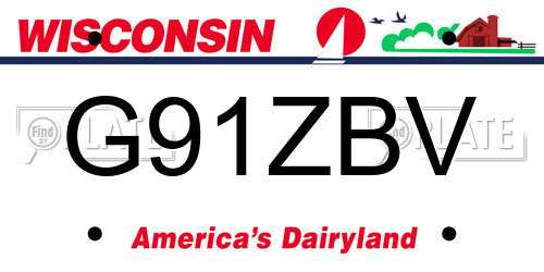 G91ZBV Wisconsin License Plate