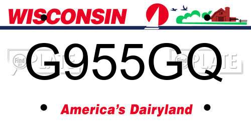 G955GQ Wisconsin License Plate
