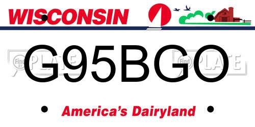 G95BGO Wisconsin License Plate