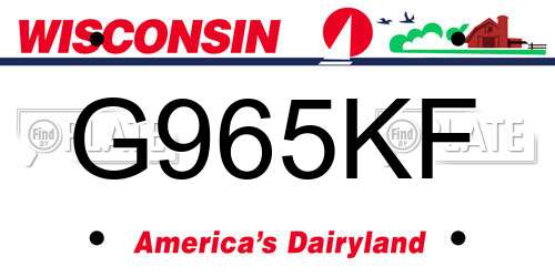 G965KF Wisconsin License Plate