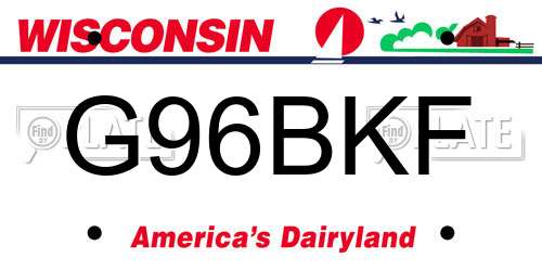 G96BKF Wisconsin License Plate