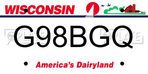 G98BGQ Wisconsin License Plate