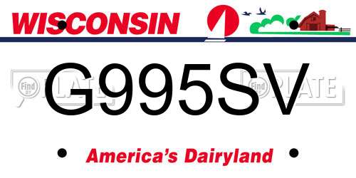 G995SV Wisconsin License Plate