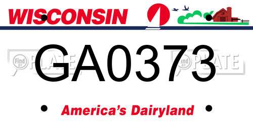 GA0373 Wisconsin License Plate