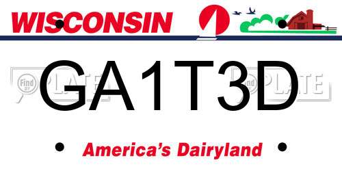GA1T3D Wisconsin License Plate