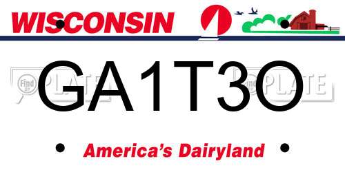 GA1T3O Wisconsin License Plate