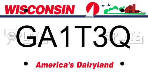 GA1T3Q Wisconsin License Plate