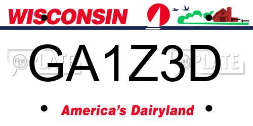 GA1Z3D Wisconsin License Plate