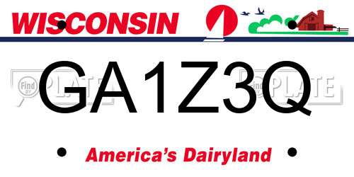 GA1Z3Q Wisconsin License Plate