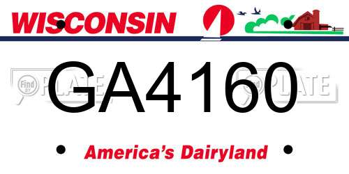 GA4160 Wisconsin License Plate