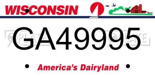 GA49995 Wisconsin License Plate