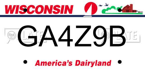 GA4Z9B Wisconsin License Plate