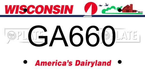 GA660 Wisconsin License Plate