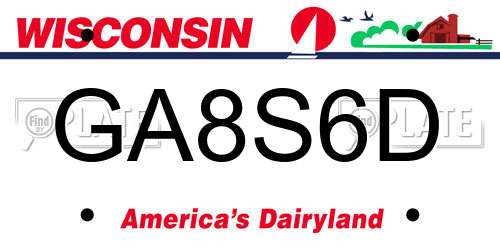 GA8S6D Wisconsin License Plate