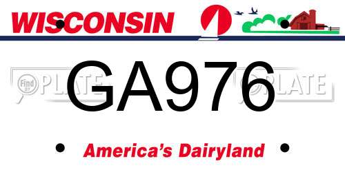 GA976 Wisconsin License Plate