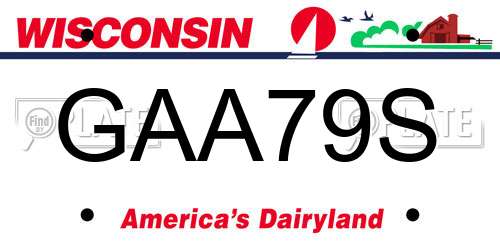 GAA79S Wisconsin License Plate