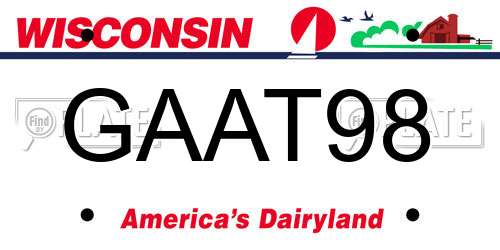 GAAT98 Wisconsin License Plate