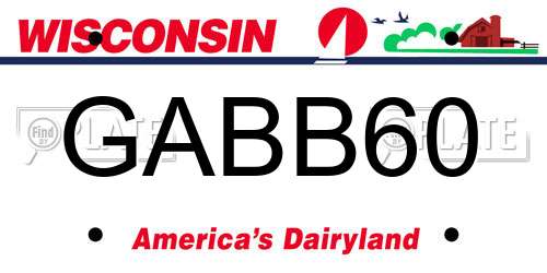 GABB60 Wisconsin License Plate