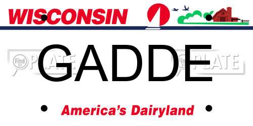 GADDE Wisconsin License Plate
