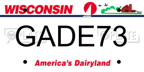 GADE73 Wisconsin License Plate