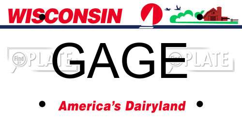 GAGE Wisconsin License Plate