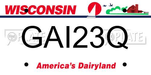 GAI23Q Wisconsin License Plate