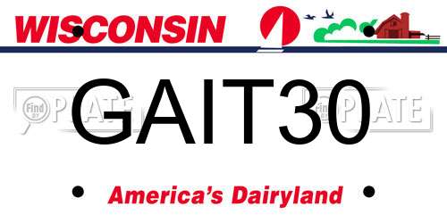GAIT30 Wisconsin License Plate