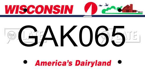 GAK065 Wisconsin License Plate