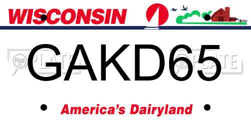 GAKD65 Wisconsin License Plate