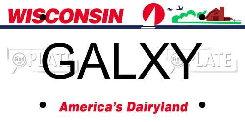GALXY Wisconsin License Plate