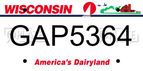 GAP5364 Wisconsin License Plate