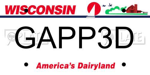GAPP3D Wisconsin License Plate