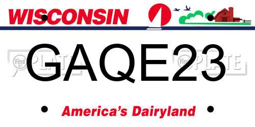 GAQE23 Wisconsin License Plate