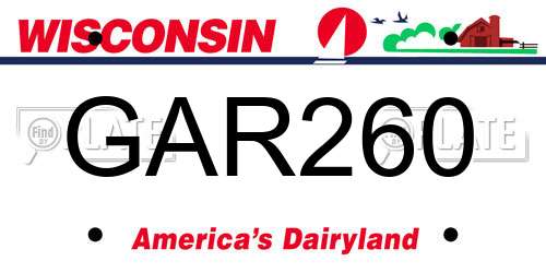 GAR260 Wisconsin License Plate