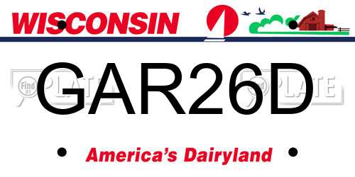 GAR26D Wisconsin License Plate