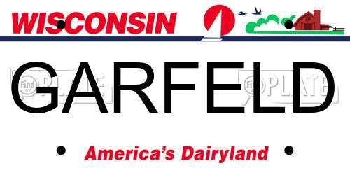GARFELD Wisconsin License Plate