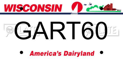 GART60 Wisconsin License Plate