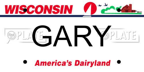 GARY Wisconsin License Plate