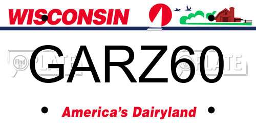 GARZ60 Wisconsin License Plate