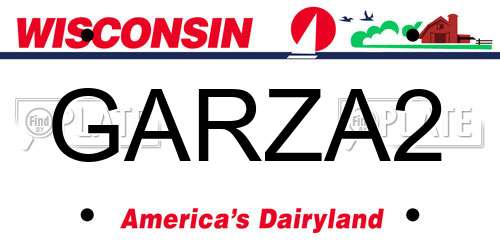 GARZA2 Wisconsin License Plate